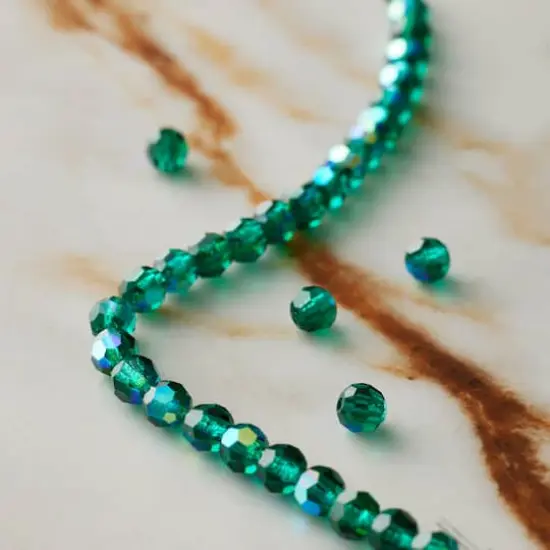 Preciosa Glass Crystal Round Beads, 4mm by Bead Landing&trade; Emerald AB {3}