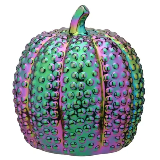 10" Purple Iridescent Pumpkin D&eacute;cor {1}