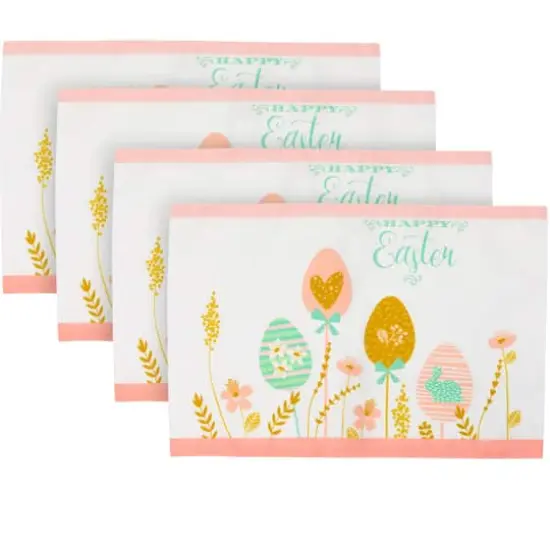 Pastel Happy Easter Eggs Floral Placemats, 4ct. {1}