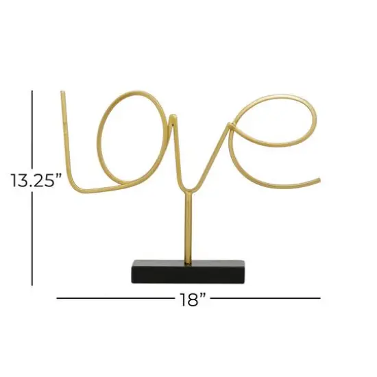 18" Gold Contemporary Love Decorative Sign {8}