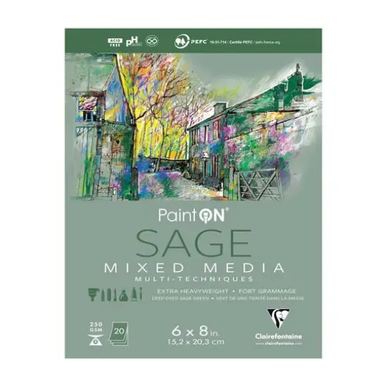 Clairefontaine PaintON&reg; Sage Mixed Media Paper Pad {1}
