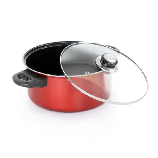 Gibson Everyday&reg; Cardinal 7-Piece Red Nonstick Steel Cookware Set {4}