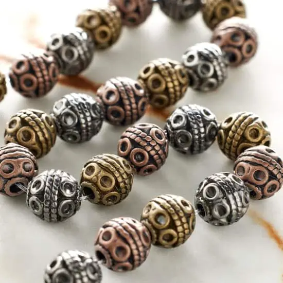 Multicolor Metal Round Beads, 8mm by Bead Landing&trade; {3}