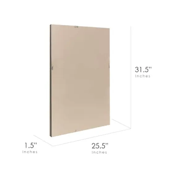 Head West 31.5" Silver Honeycomb Embossed Framed Beveled Wall Mirror {7}