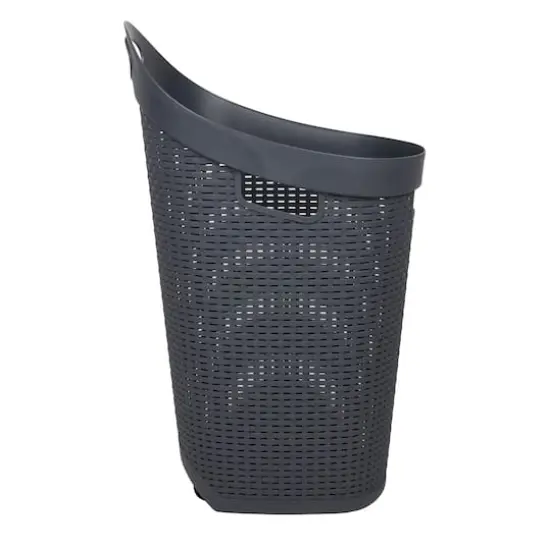 Mind Reader 60L Wheeled Hamper with Cutout Handle Gray {7}