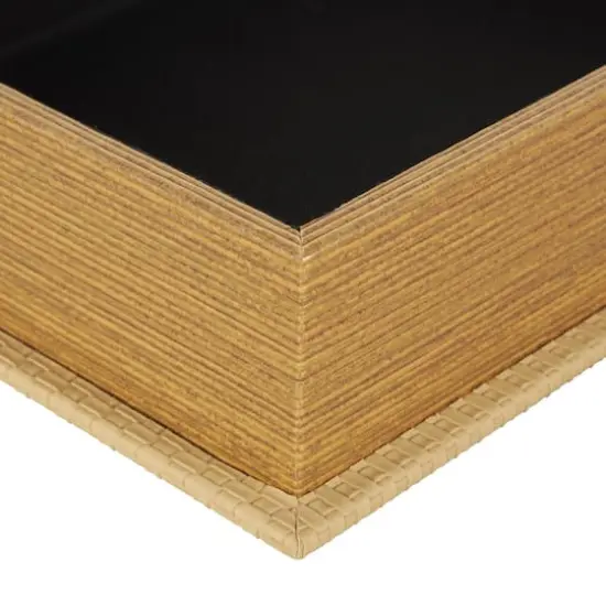 Faux Leather Geometric Woven Grid Book Storage Box Set Beige {5}