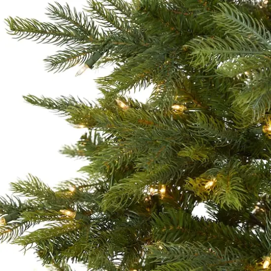 7ft. Pre-Lit North Carolina Spruce Artificial Christmas Tree, Clear LED Lights {4}