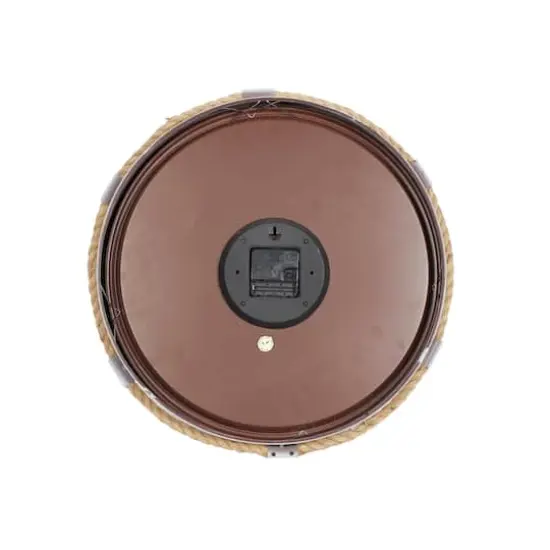 17" Blue Metal Coastal Wall Clock {5}