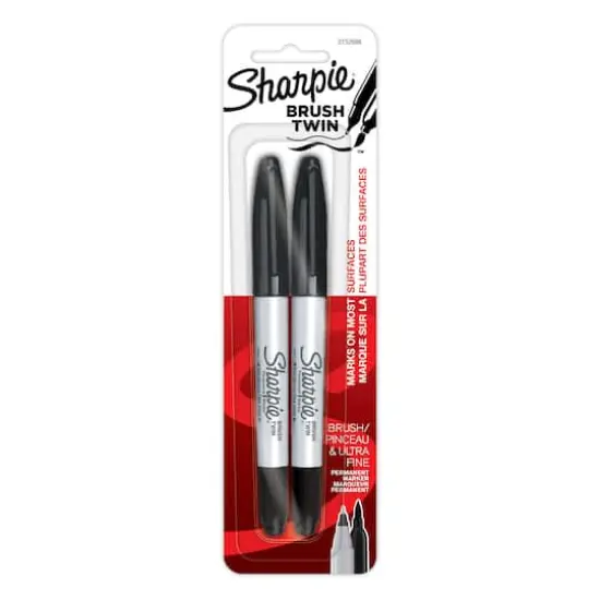 Sharpie&reg; Black Brush Twin Permanent Markers, 2ct. {4}