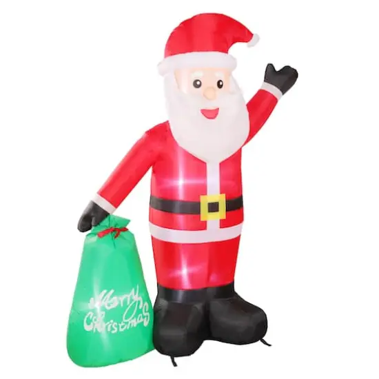 6ft. Inflatable Christmas Santa with Warm White LED Lights {1}