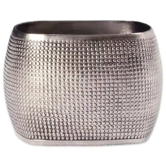 DII&reg; Silver Textured Square Napkin Rings, 6ct. {5}