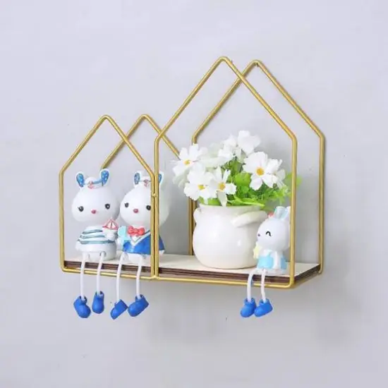 Houses Wall Hanging Bathroom Storage Gold {7}