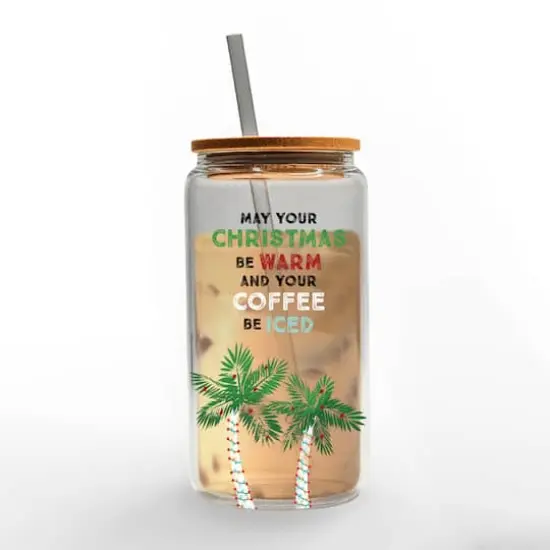 16oz. A Warm Christmas Glass Can Tumbler {3}