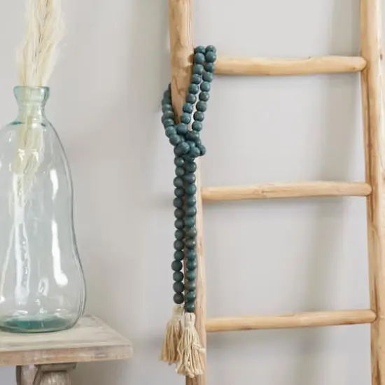 Green Wood Bohemian Bead Garland 81" x 1" x 1" {7}