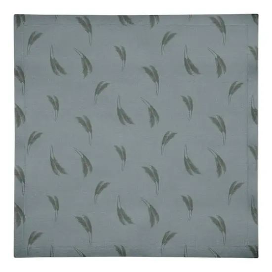 Feather Grass Cotton Twill Napkin Blue and Emerald {1}