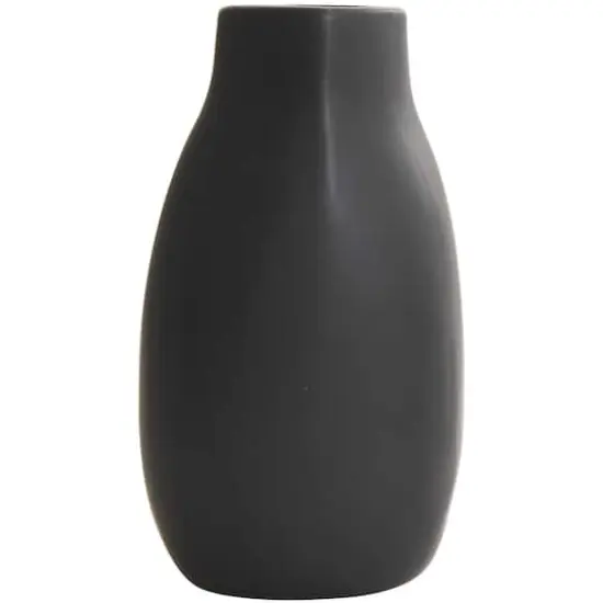 9" Black Ceramic Minimalistic Vase Set {4}