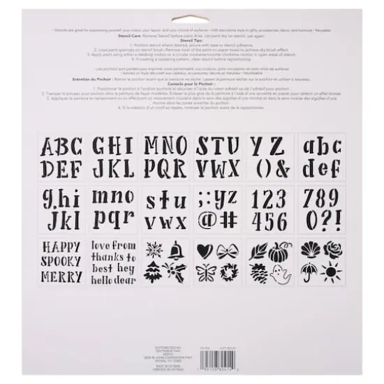 Alphabet Handlettered Serif Stencils, 12" x 12" by Craft Smart&reg; {5}