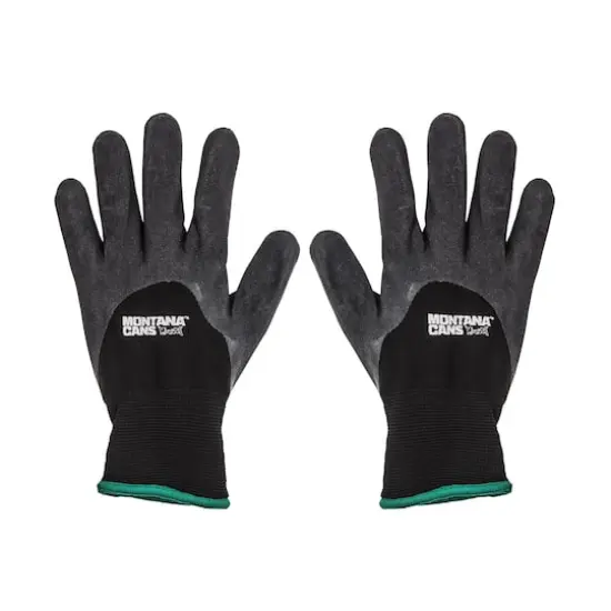 Montana Cans&trade; Black with Green Winter Gloves Medium {1}