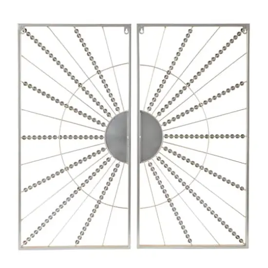 CosmoLiving by Cosmopolitan Gold Metal Half Moon Mirror Geometric Wall Decor with Gold Frame Set of 2 16", 32" {5}