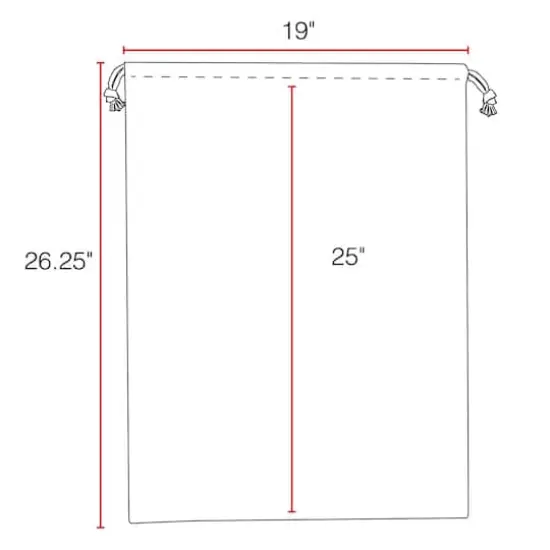 Personality Case&trade; 19" x 26" Check Twice Cotton Christmas Drawstring Bag {4}