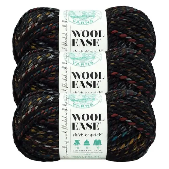 3 Pack Lion Brand&reg; Wool-Ease&reg; Thick & Quick&reg; Prints & Stripes Yarn Oil Slick {1}