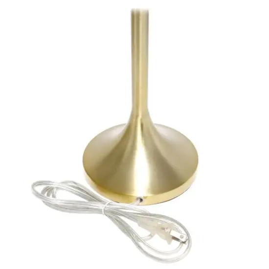 Simple Designs 21.5" Tapered Gold Table Lamp with Fabric Drum Shade Black {10}