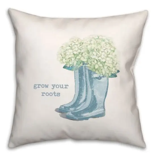 Bloomgrow Your Roots Boots 18" x 18" Throw Pillow {1}