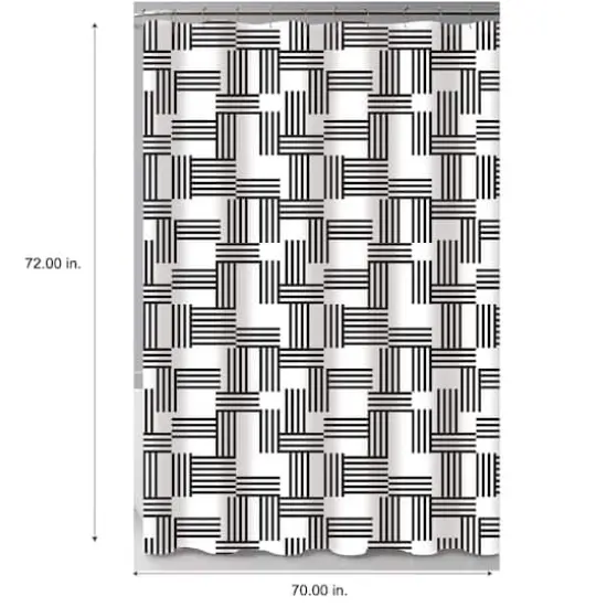 Bath Bliss Woven Stripes Design Shower Curtain {5}