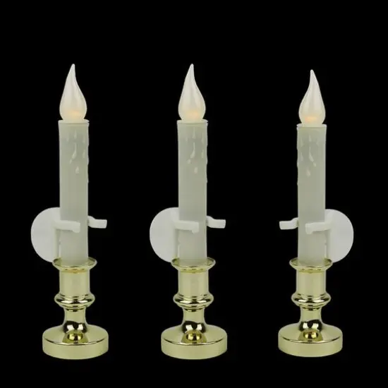 8.5" White LED Flickering Candle Lamps, 3ct. {7}