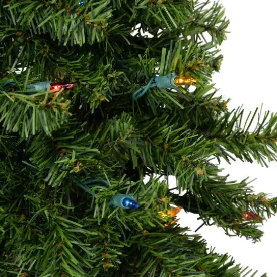 36" Pre-Lit Artificial Christmas Canadian Pine Wreath {4}