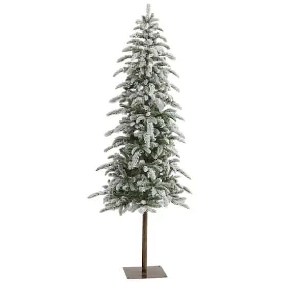 6.5ft. Pre-Lit Washington Alpine Artificial Christmas Tree, White Warm LED Lights {4}