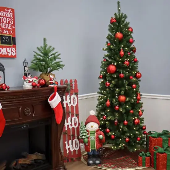 7 ft. Unlit North Valley Spruce Pencil Artificial Christmas Tree {5}