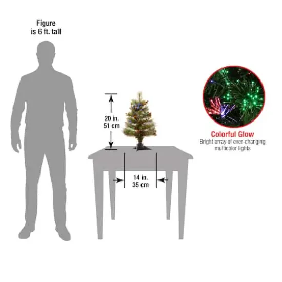 2ft. Fiber Optic Color Changing Ice Crestwood Artificial Christmas Tree with Silver Bristle {5}