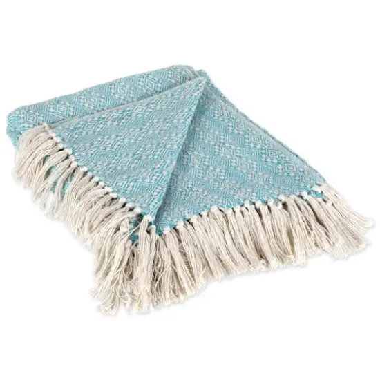 DII&reg; Aqua Diamond Stitch Throw {1}