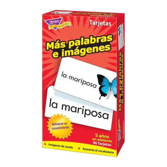 Trend Enterprises&reg; M&aacute;s palabras e im&aacute;genes (SP) Skill Drill Flash Cards {5}