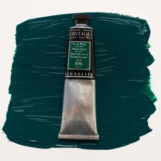 Sennelier Extra Fine Artists' Acrylic Paint, 60mL 896 Pthalo Green (Blue Shade) {4}