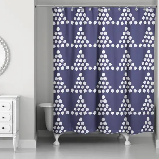 Stacked Triangle Dots Shower Curtain Blue {3}
