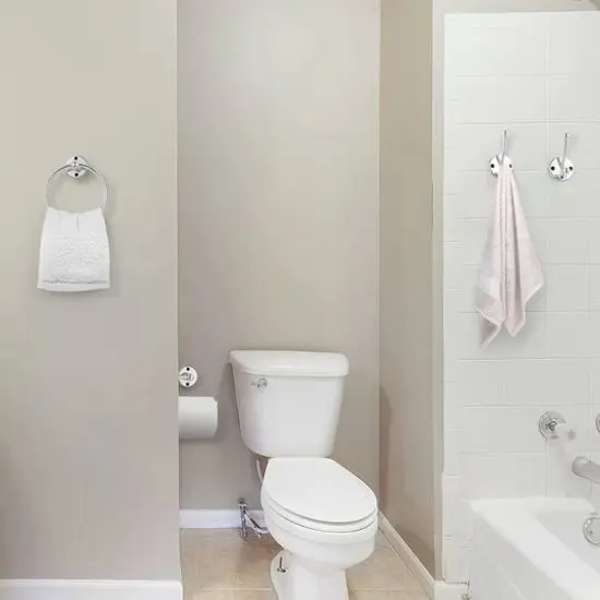 Stainless Steel Towel Ring & Toilet Paper Holder Set Silver {6}