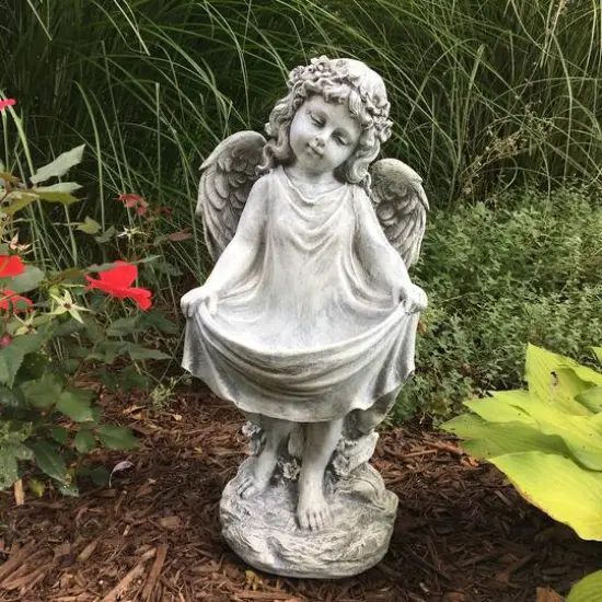 Santa's Workshop 21" Gray Angel Bird Feeder D&eacute;cor {3}