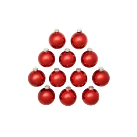 Whitehurst 12ct. 2.75" Shiny Glass Ball Ornaments Red Shiny {3}