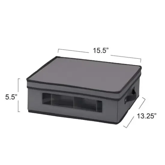 Household Essentials Cup Glassware Storage Box Gray {4}