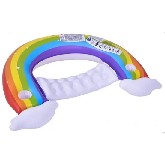 Pool Central® 4.75ft. Inflatable Rainbow Swimming Pool Lounge Chair {7}