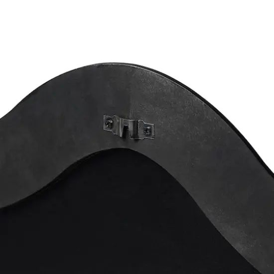 Glitzhome® 33.5" Modern Black Triple Wood Frame Wavy Wall Mirror {8}