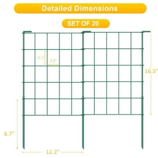 NEX&trade; Green Rustproof Folding Fence, 20ct. {4}