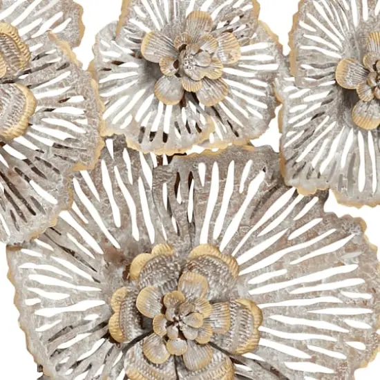45" Gray Metal Rustic Floral Wall D&eacute;cor {4}