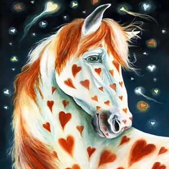 Sparkly Selections Heart Horse Diamond Painting Kit, Round Diamonds {1}