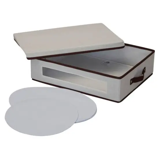 Household Essentials Plate Storage Box White {5}