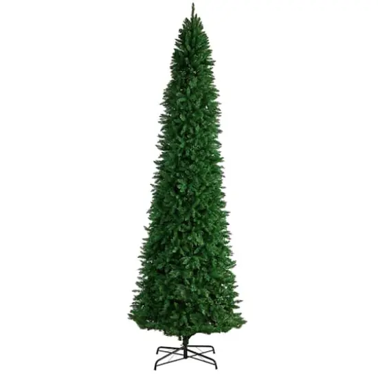 12ft. Unlit Slim Green Mountain Pine Artificial Christmas Tree {1}