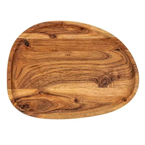 Hello Honey&reg; 11.75" Natural Acacia Wood Oval Serving Tray {7}