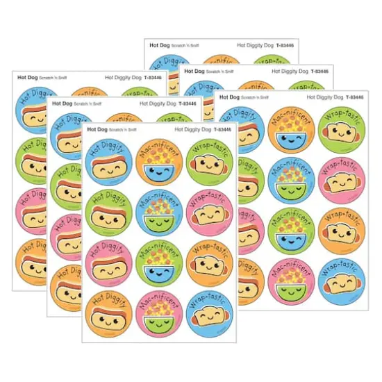 TREND Enterprises&reg; Hot Diggity Dog, Hot Dog scent Scratch 'n Sniff Stinky Stickers&reg;, 48 Per Pack, 6 Packs {1}
